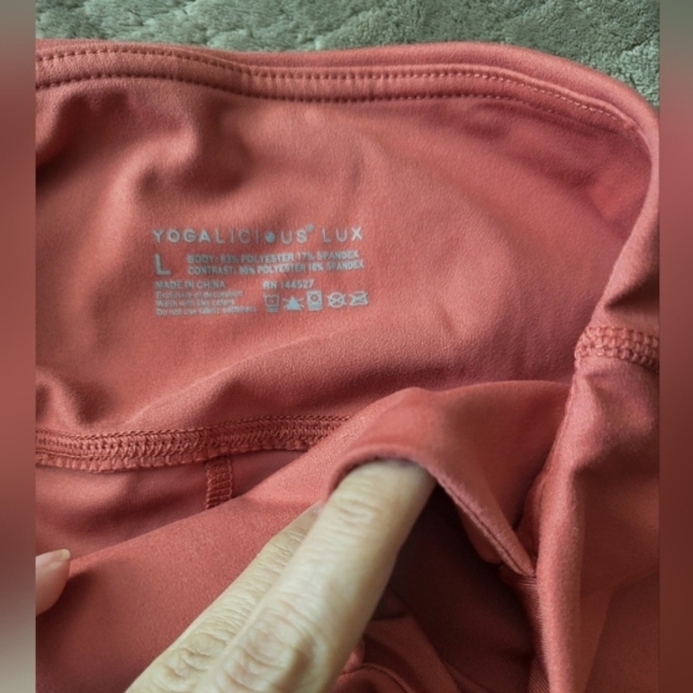Yogalicious Dusty Rose High-Waist Leggings Athletic Run Sports Super Soft Size L - Picture 4 of 6